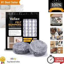 0.4" Grey Felt Cabinet Bumper Dots - 128-Pack for Noise Reduction & Protection