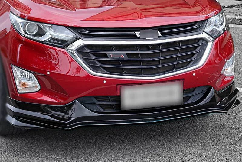 Kit de carrocería alerón labial parachoques delantero negro brillante para Chevrolet Equinox 2018-21 reacondicionamiento Foto 4 de 4