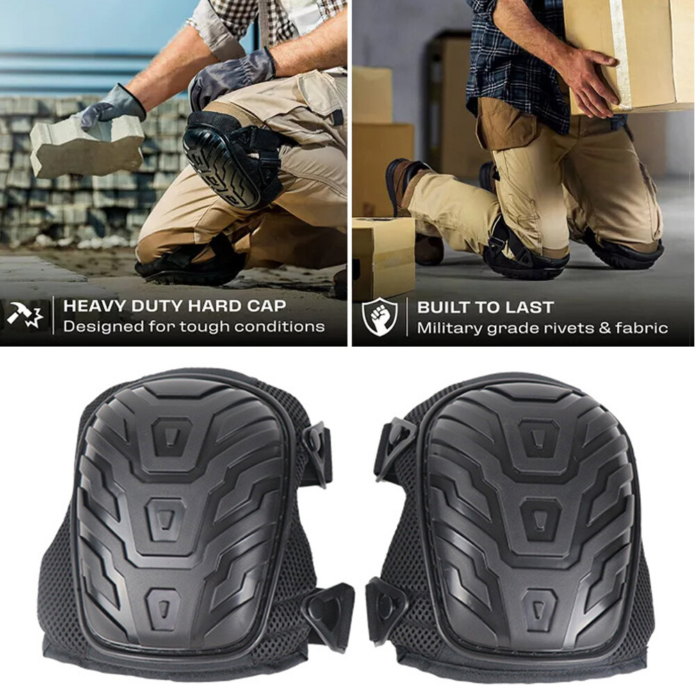 2x Knee Pads for Work with Heavy Duty Gel Cushion for Construction & Flooring