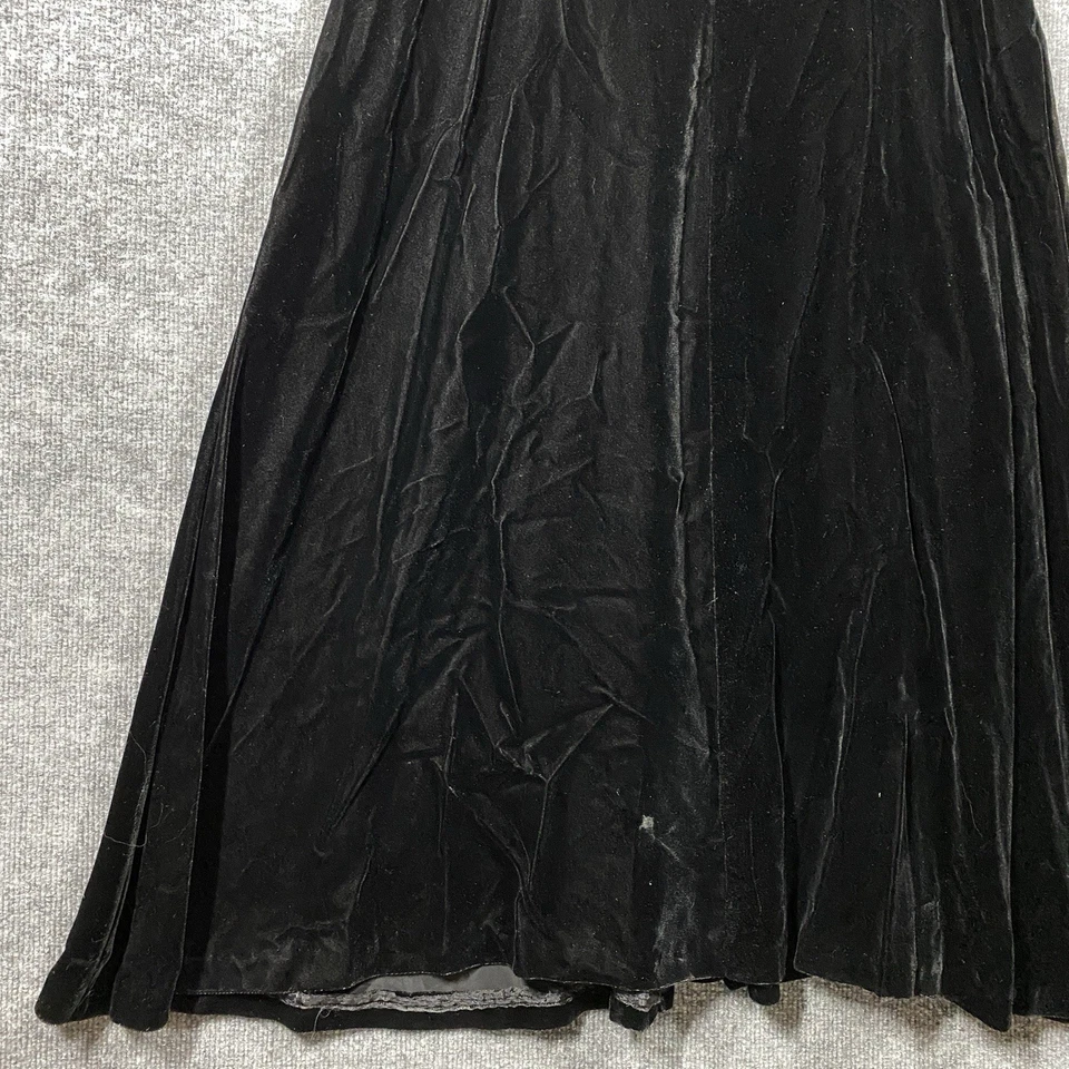 Vestido VINATGE 50s 60s Bernie Bee Talla 10 Negro Terciopelo Piel de Conejo Borde Fiesta Foto 3 de 4