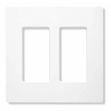 Lutron CW-2-WH Claro 2-Gang Screwless Wall Plate, White