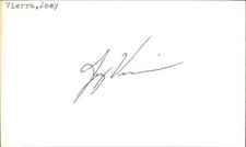 Joey Vierra Signed 3x5 Index Card Cut Autograph Den
