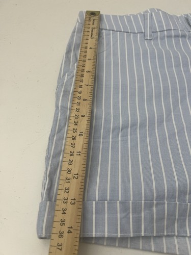 H&M Shorts Damen 6 blau weiß Streifen Baumwolle Stretch Küste adrett Strand Bündchen - Bild 2 von 5