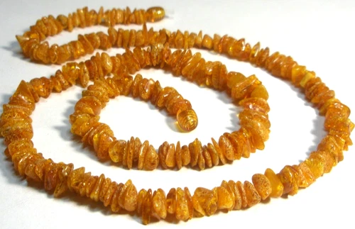 NATURAL  BALTIC AMBER  NECKLACE 60 cm, 23.6 inch Egg Yolk; clasp