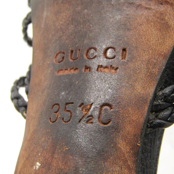 GUCCI Mule Sandals Brand Shoes Made in Italy Black Women's Size 35.5 Black GUCCI thumbnail 4