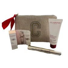 CLARINS 🦋 Gift Set SOS Primer Flash Balm 50ml & Supra Vol Mascara 8ml Bag - NEW