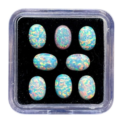 #ad 8 Pcs Australian Opal 7x5mm Oval Cabochon AAA Quality Lab Created Gemstone Lot $19.99