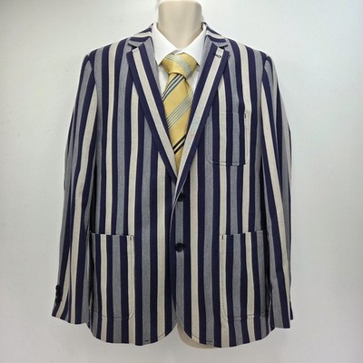 Jasper Conran Bootsblazer blau gestreift Herren Gr. Large 42 Mod Regatta Cruise