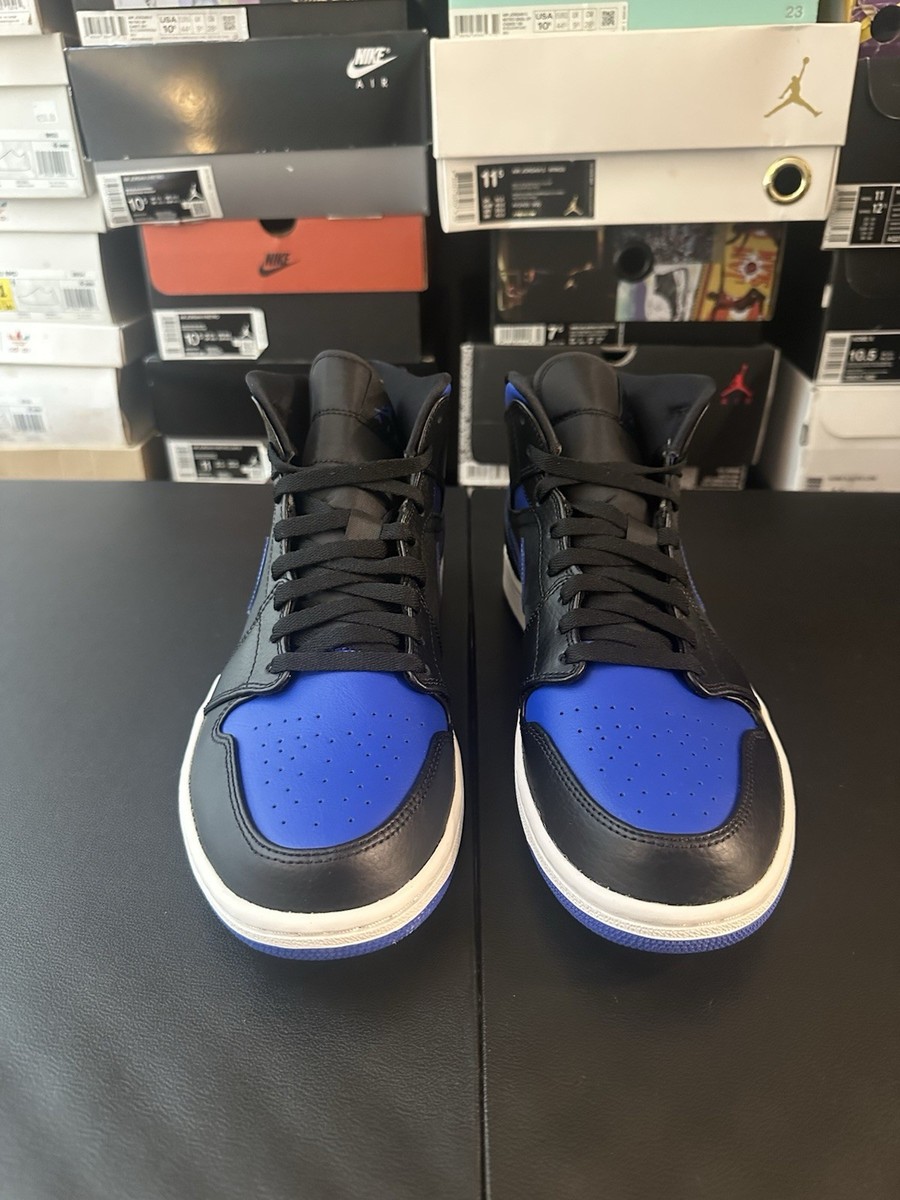 Air Jordan 1 Mid 'Black Hyper Royal' 554724-068 Size 10.5 Men | eBay
