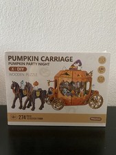Pumpkin Carriage Wooden Puzzle With Lights And A Music Box