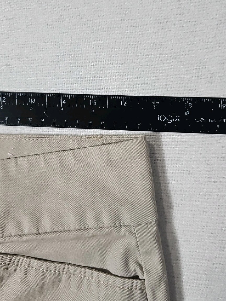 LOFT Outlet Origional Crop Pants Khaki Womens Size 8 Mid-Rise Slit Hem image 3