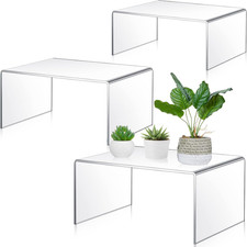 3 Pcs Extra Large 13,12,11 Inch Acrylic Display Risers Clear Acrylic