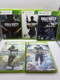 Call of Duty Game Bundle of 5 Black Ops W@W Modern Warfare & Ghosts Xbox 360