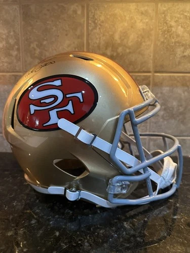 Joe Montana Signed 49ers San Francisco Full Size Speed Rep Helmet BAS - HOF 2000