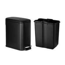 6L Slim Trash Can 11.4x5.71x10.7 Inch Kitchen Trashcan with Lid and Step Pedal