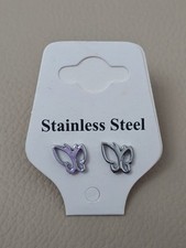 Butterfly Stud Earrings Stainless Steel