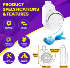 Interactive Cat Toys Indoor Cats Automatic Electric Flying Bird Feather Mouse