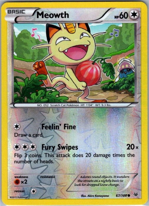 Meowth 67/108 Common XY - Roaring Skies NM