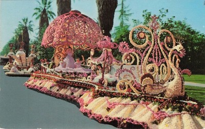 Vintage Tournament of Roses Parade Float Pasadena California Curteichcolor