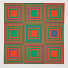 REINER KALLHARDT Serigraph Signed Numbered Screen Print Concrete Art OpArt