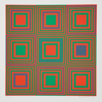 REINER KALLHARDT Serigraphie Signiert Nummeriert Siebdruck Konkrete Kunst OpArt - Bild 1 von 2