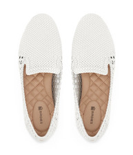 Birdies The Starling White Woven Slip-On Loafer Vegan Leather Women  s Size 8