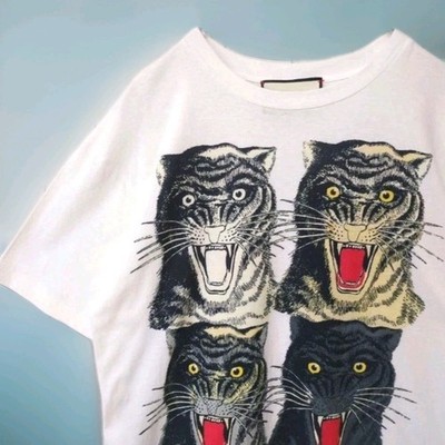 GUCCI Sherry Line Tiger T-shirt Size S Used Limited Super Rare | eBay
