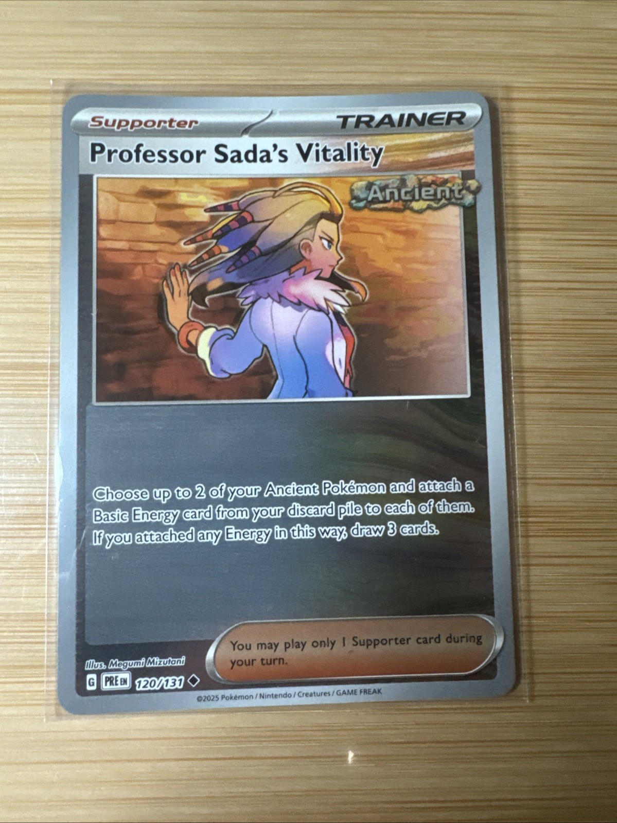 Professor Sada’s Vitality 120/131 Reverse Holo Pokemon Prismatic Evolutions NM