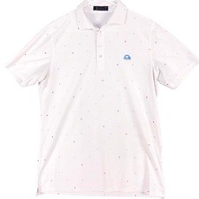 G/FORE Shirt Mens Large White Multicolor Star Print Golf Polo Performance Preppy