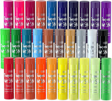 Tempera Paint Sticks - 30 Solid Colours - Quick Drying - Works Great on Paper, W
