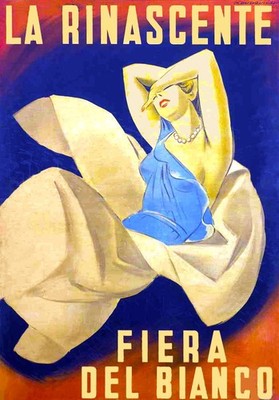 Marcello Dudovich La Rinascente Fiera del Bianco 1930 Vintage Poster 24x36