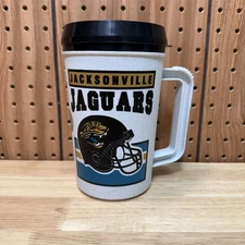 Vintage NFL Jacksonville Jaguars 22oz Super Thermo Insulated Mug Cup Betras USA