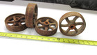 4  Antique Cast Iron Wheel  Cart Craft  Gas Engine Platform Scale PA13 — photo 1
