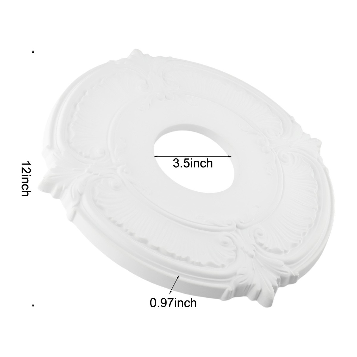 Deckenmedaillon Aus PU – Dekorative Abdeckplatte Für Lampen & Ventilatoren, Schwarz, Ø 30 Cm