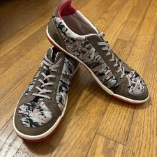 Plae SIZE 9 WOMENS Prospect Rose Granite Tie Sneakers Pink Grey Taupe Beige