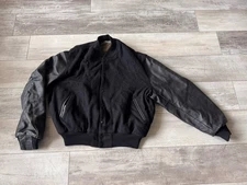 Golden Bear Men’s Wool Leather Snap Front Leatherman Jacket Sz XL Made In USA