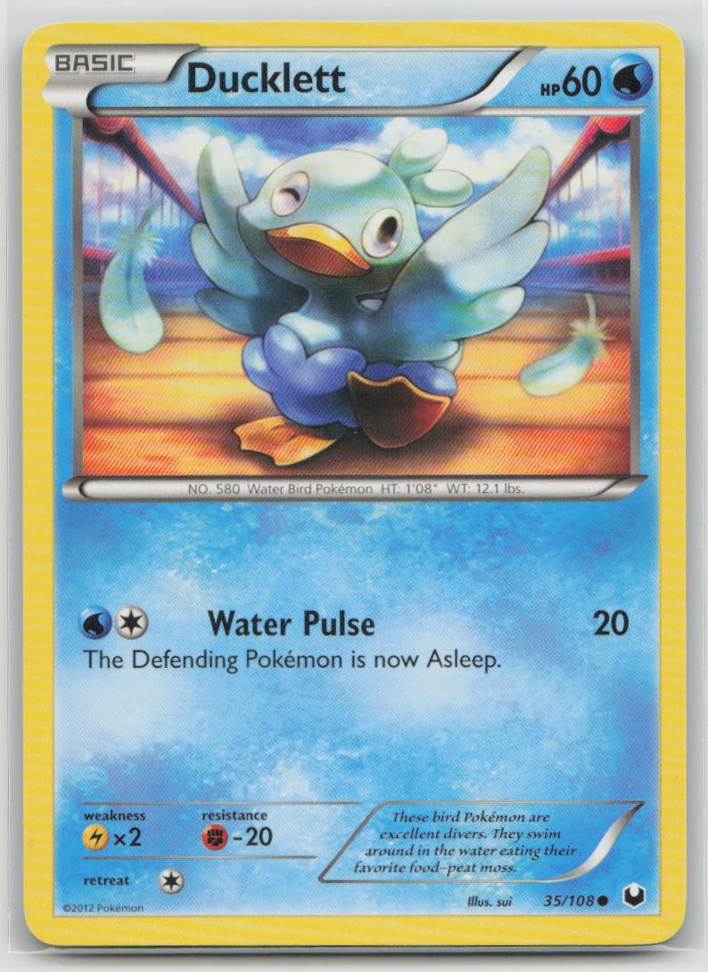 Ducklett 35/108 Common Dark Explorers Pokemon Lightly Played