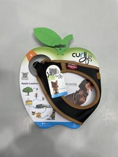 Curli Apple Leather Small Dog Harness, Black