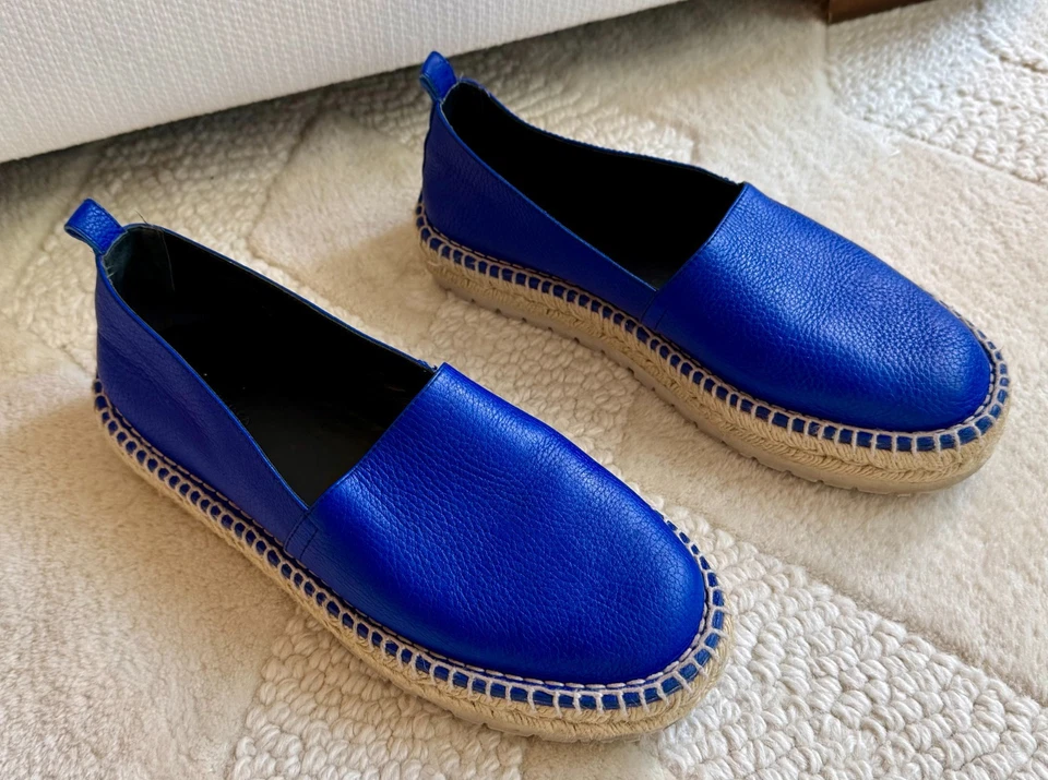 Balenciaga Alpargatas Cuero Zapatos Sin Cordones Azul 9US EU42 ¡Excelente Estado! Foto 4 de 4