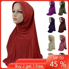 Muslim Women Hijab Turban Head Scarf Amira Ready Made Jersey Shawls Insatnt Wrap