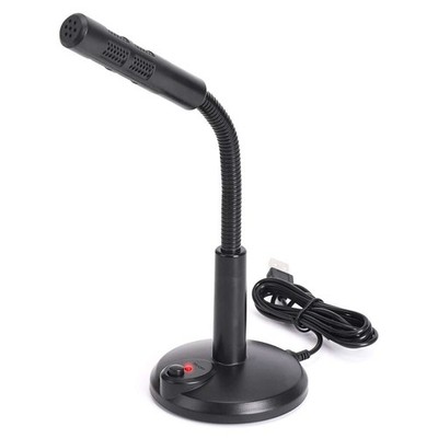 Mini Computer Condenser Microphone USB Stand Recording Mic For PC Desktop Laptop