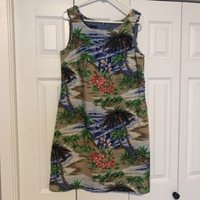 Talbots Hawaii Print Shift Dress Womens 10 Tropical Preppy Resort Beach Vacation