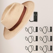 Cowboy Hat Holder 6 Pack, Metal Cowboy Hat Hanger Organizer, Black Cowboy Hat...