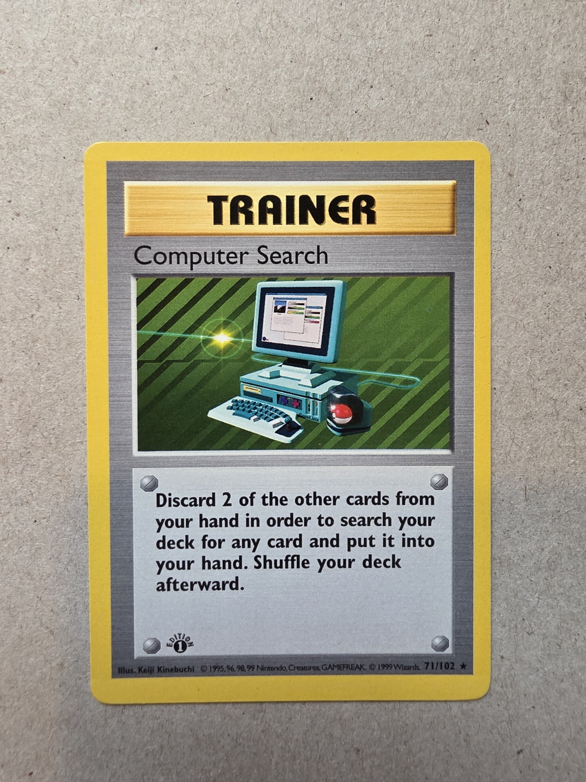 1999 Pokemon Base Set Computer Search 71/102 1st Edition Shadowless LP English
