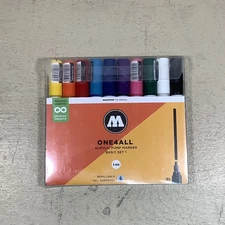 Molotow ONE4ALL Acrylic Pump Marker Set 1 4mm 10pc Refillable Made in Germany