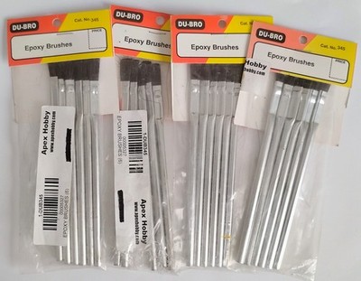 DU-BRO Epoxy Brushes #345 Lot of 4 Packs - NEW