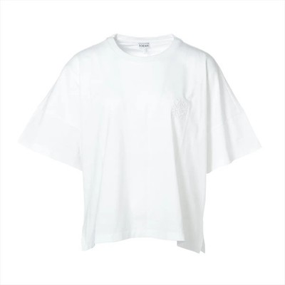 Loewe Anagram Cotton T-shirt XS Ladies' White  S359341XA4 cropped Oversized