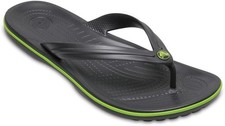 Crocs Crocsband Flip Flop Women's Graphite/Volt Green Original, Size 6 US
