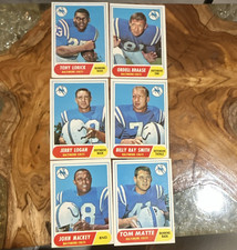 Topps 1966 Baltimore Colts Football Highlights/Coin Rub Card Lot (6, #204)