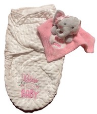 Duck Duck Goose  Bless This Baby  Swaddle Blanket  Plush Elephant Baby Toy